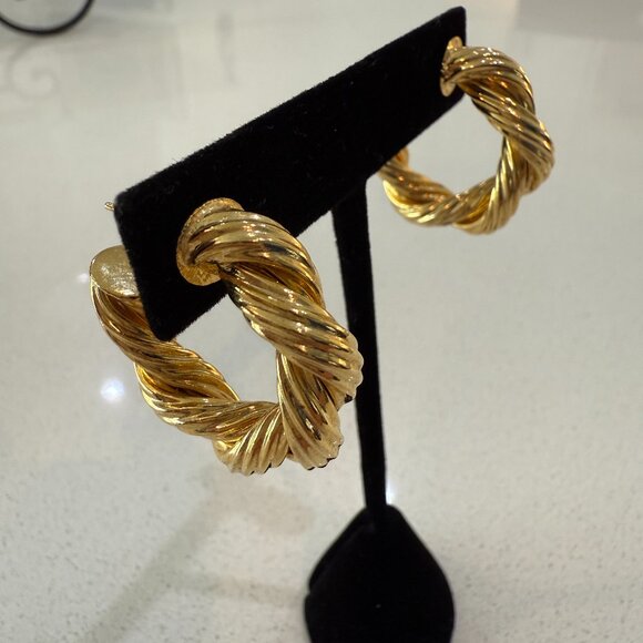 Chunky Gold Tone Earrings - Picture 4 of 6